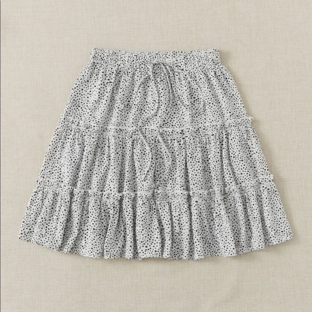 Dalmatian Print layered skirt w/tie detail